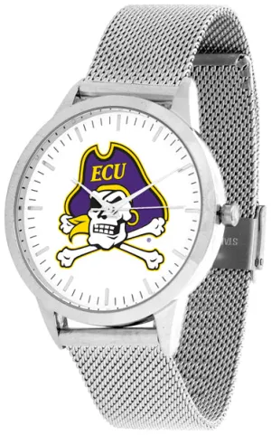 East Carolina Statement Mesh Band Unisex Watch - Silver