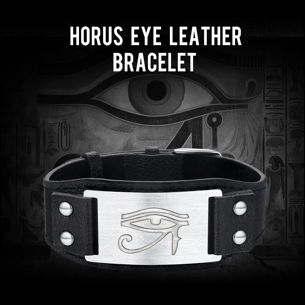Egyptian Horus Eye Leather Bracelet Wristband for Men Son