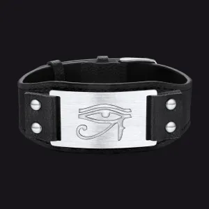 Egyptian Horus Eye Leather Bracelet Wristband for Men Son
