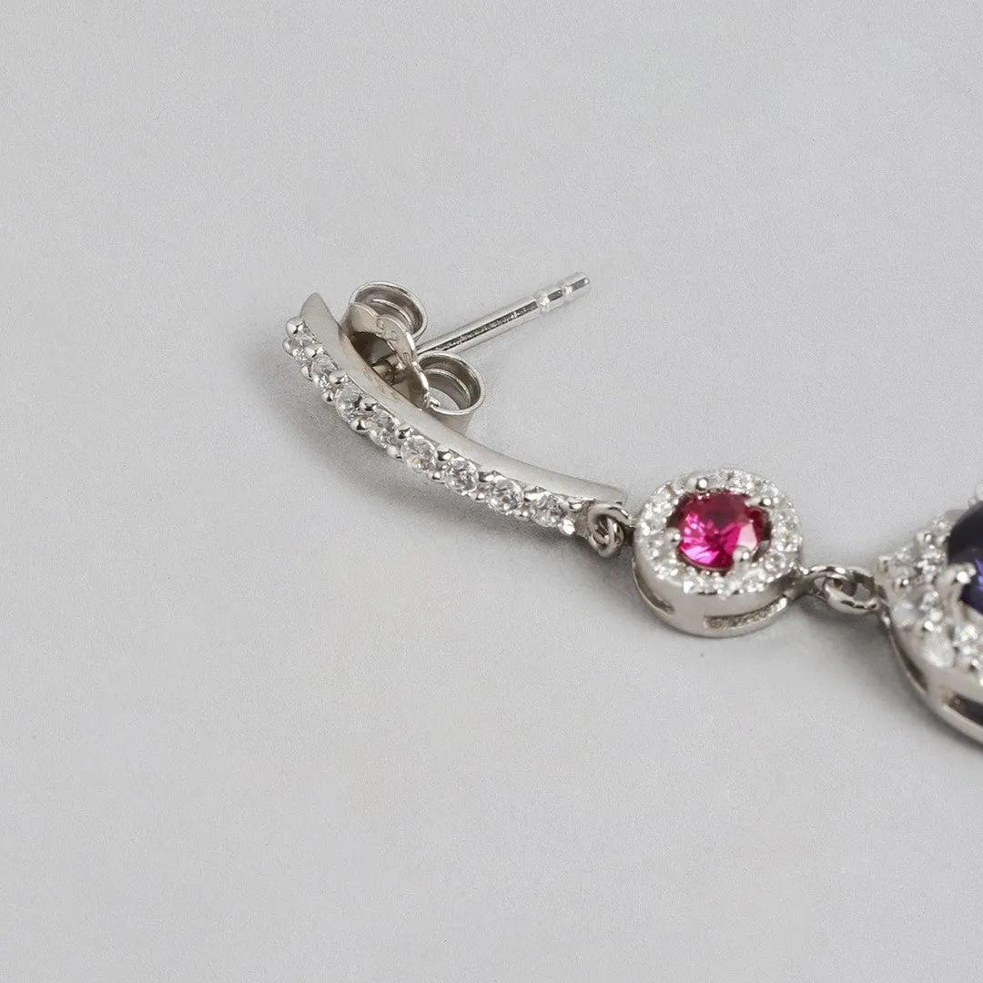 Enchanted Dazzle Rhodium-Plated 925 Sterling Silver Drop Earrings