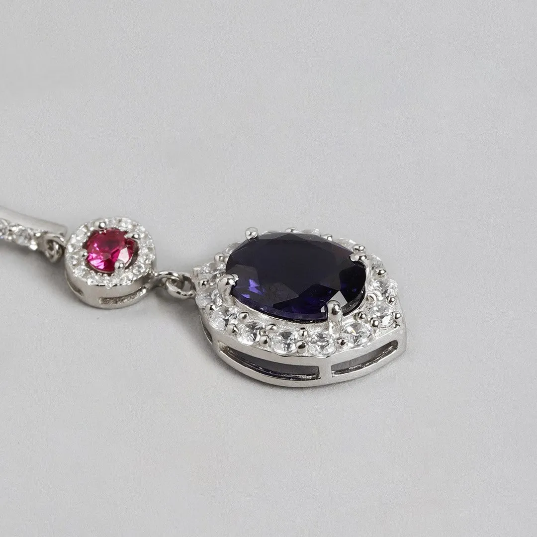 Enchanted Dazzle Rhodium-Plated 925 Sterling Silver Drop Earrings