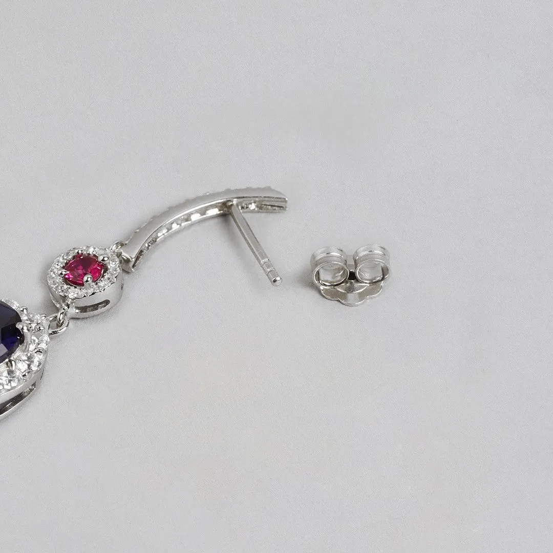 Enchanted Dazzle Rhodium-Plated 925 Sterling Silver Drop Earrings