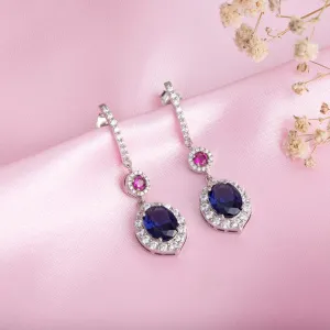 Enchanted Dazzle Rhodium-Plated 925 Sterling Silver Drop Earrings
