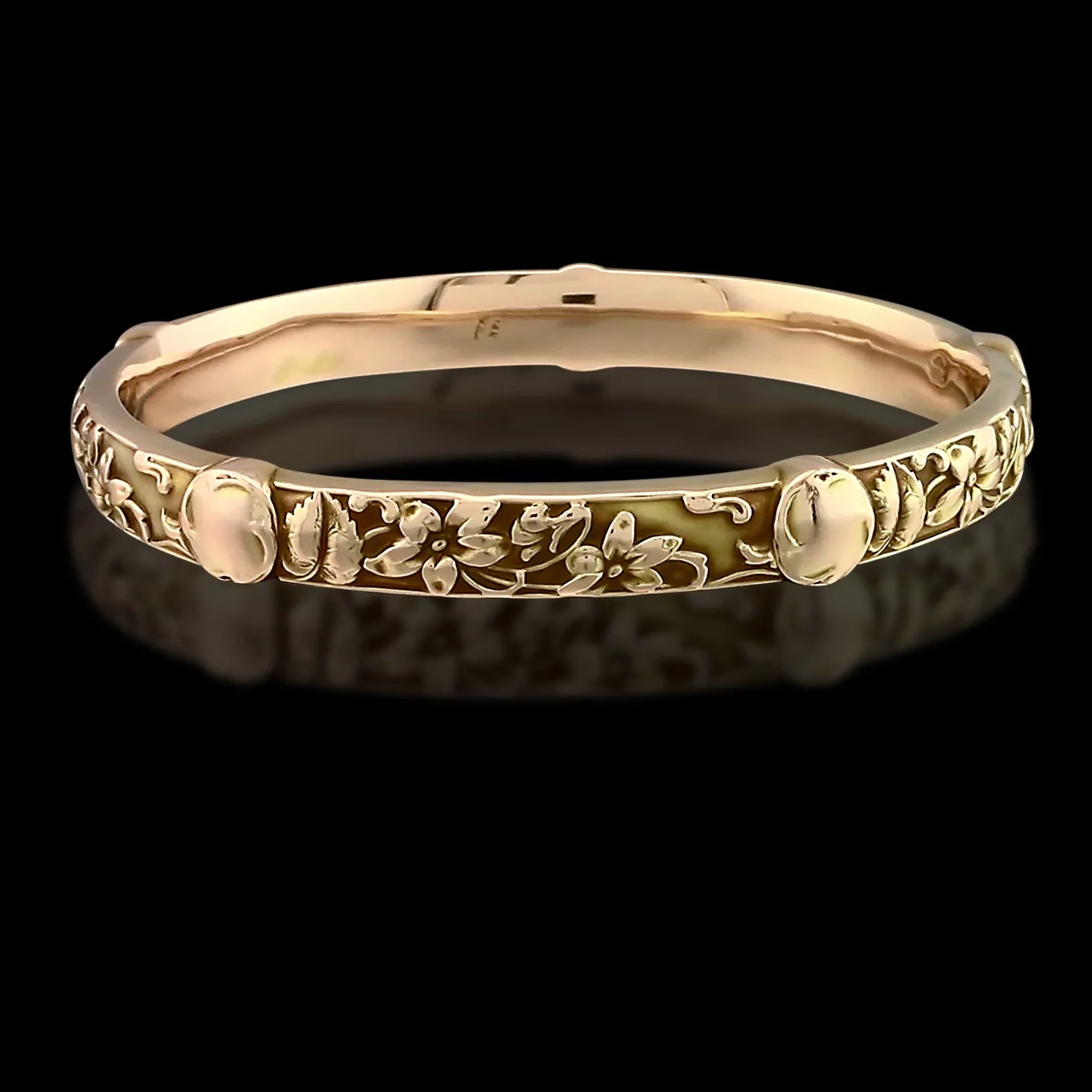 Estate Decorative Engraved Gold Bangle