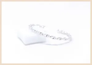 Ethereal Twist Silver Bangle Cuff Bracelet