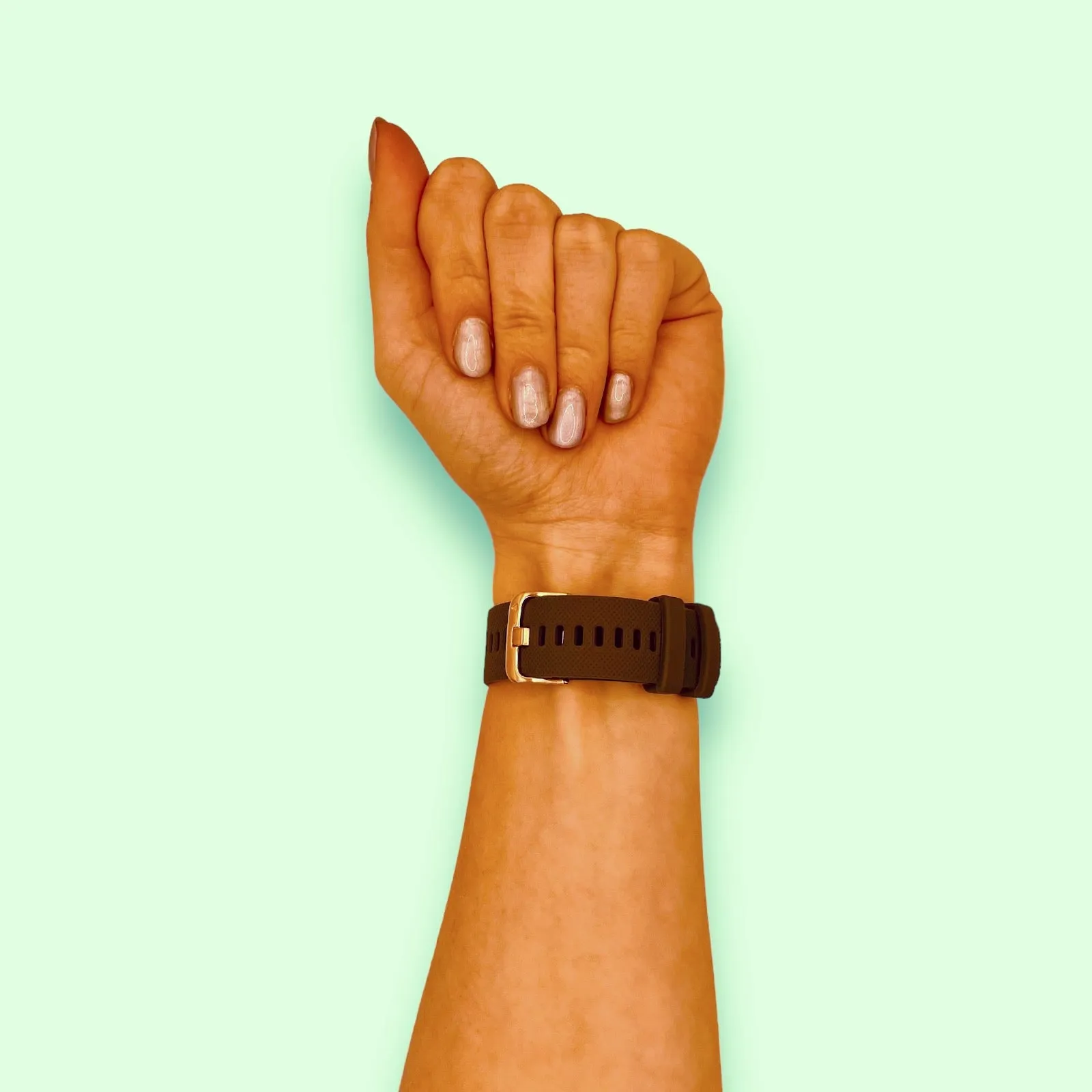 Fossil 18mm Range compatible Silicone Watch Straps with Rose Gold Buckles