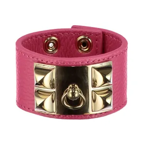 Frida Fuchsia Pink Leather Cuff