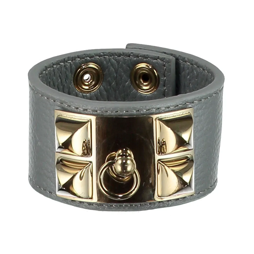 Frida Grey Leather Cuff