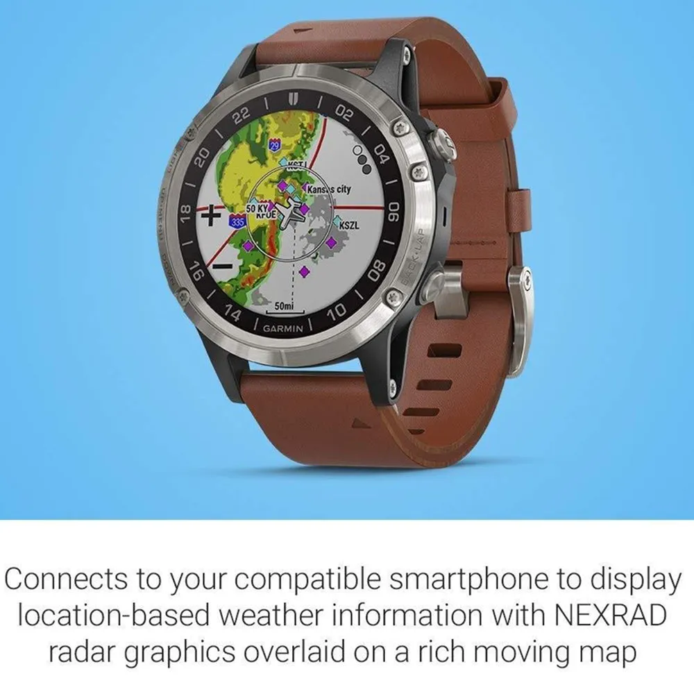 Garmin D2 Delta Brown Silicone Band Black Digital Dial Smart Watch - 010-01988-30