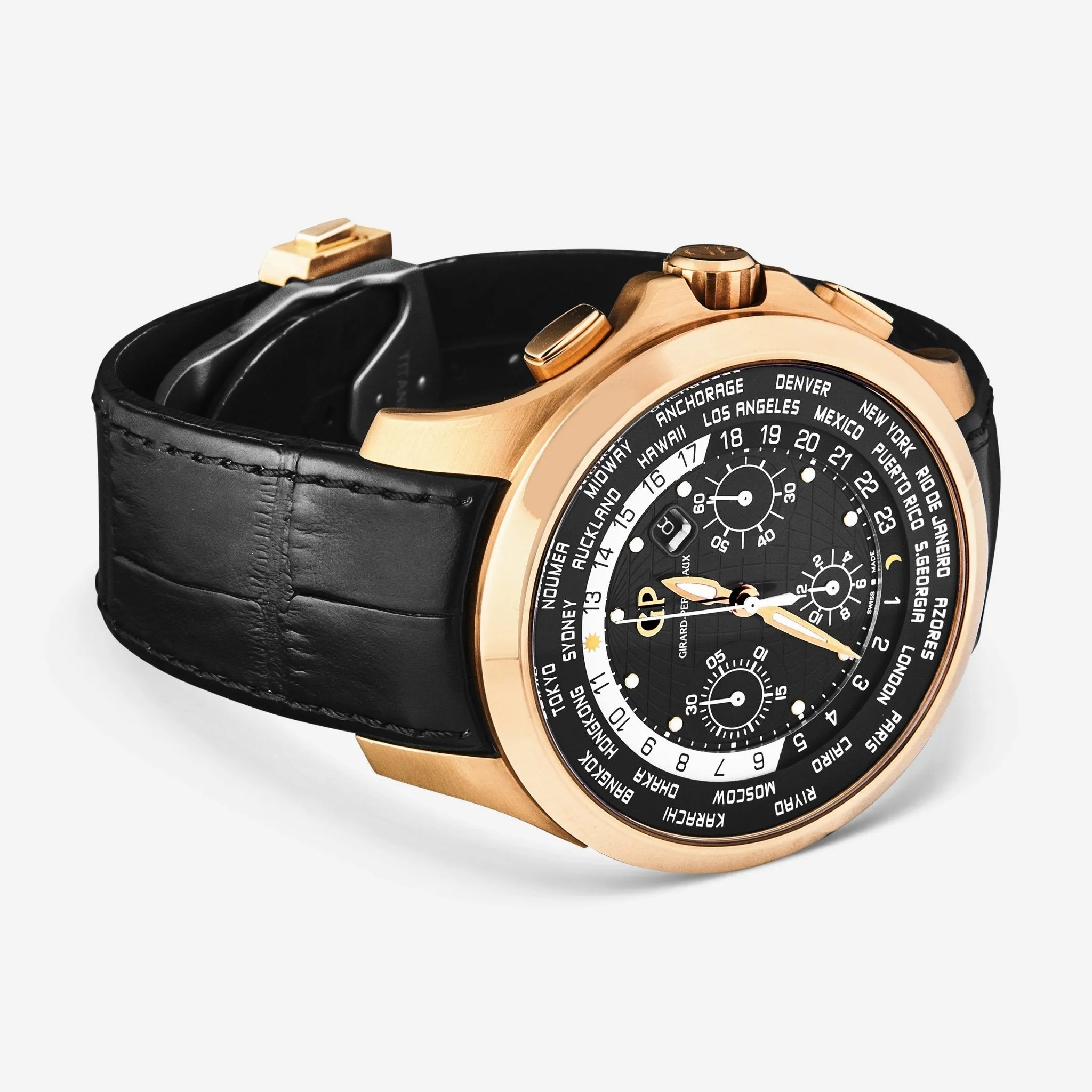 Girard-Perregaux World Timer 18K Rose Gold Automatic Men's Watch 49700-52-632-BB6B