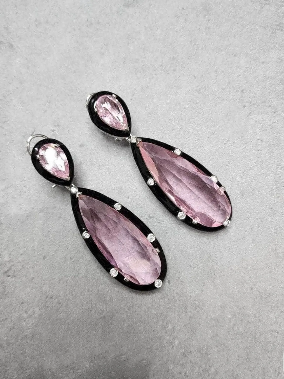 Glass Stone Drop Earrings