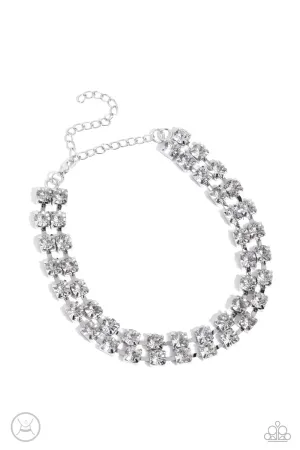 Glistening Gallery - White Necklace - Paparazzi Accessories