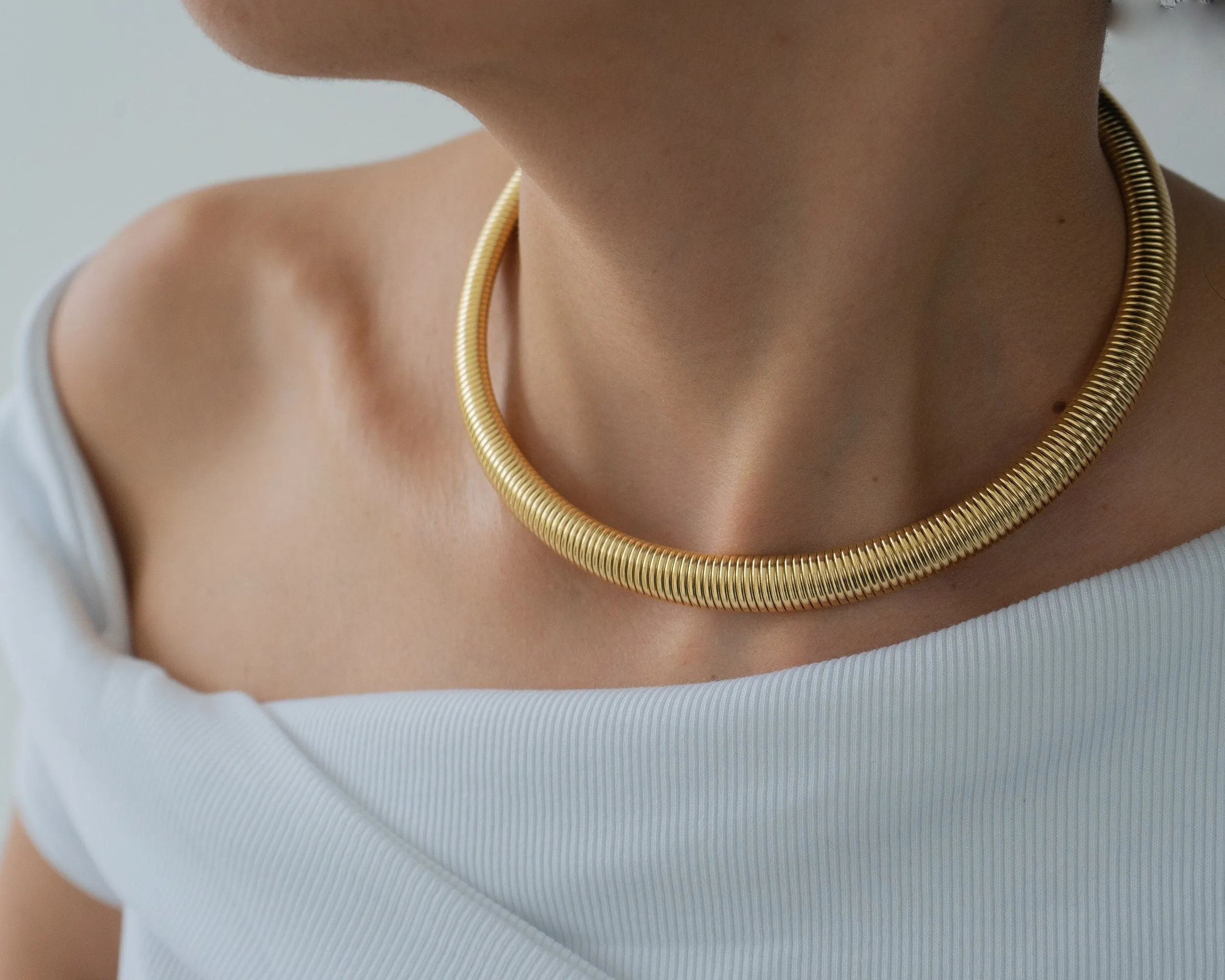 Gold Oversized Snake Collar