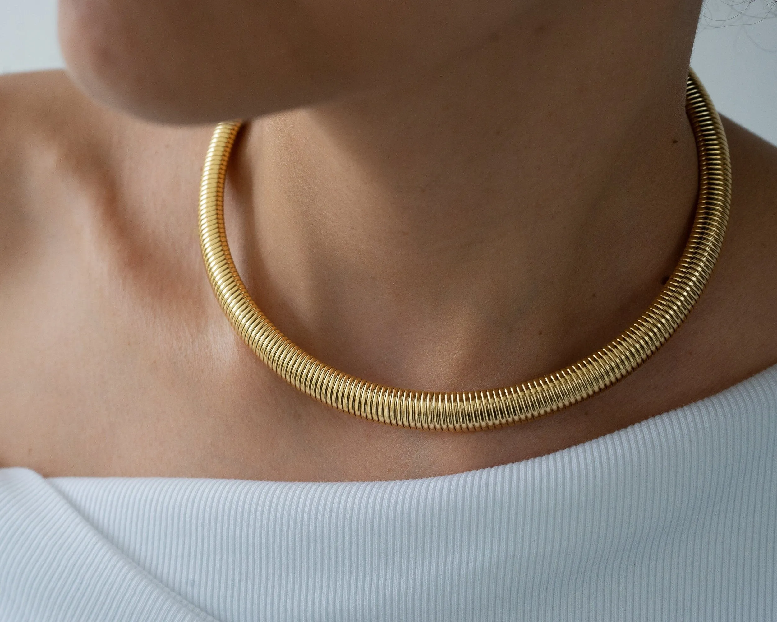 Gold Oversized Snake Collar