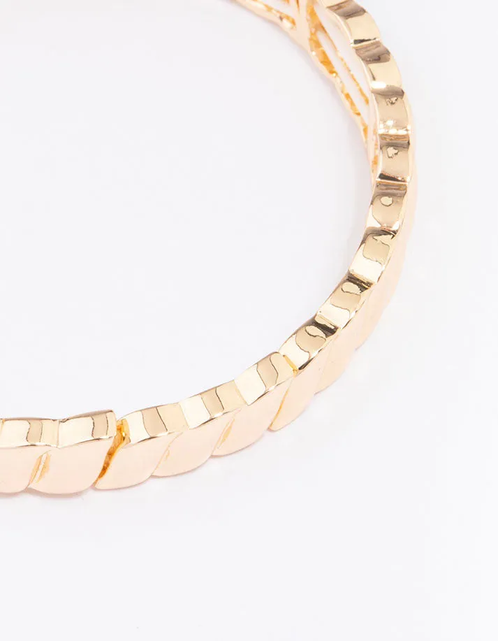 Gold Wave Stretch Bracelet