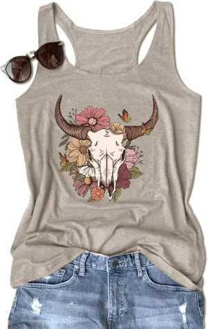 Graphic Tees for Women Summer Tank Tops Vacation Outfits for Women Country Concert Tops Summer Racer Back Tank Tops