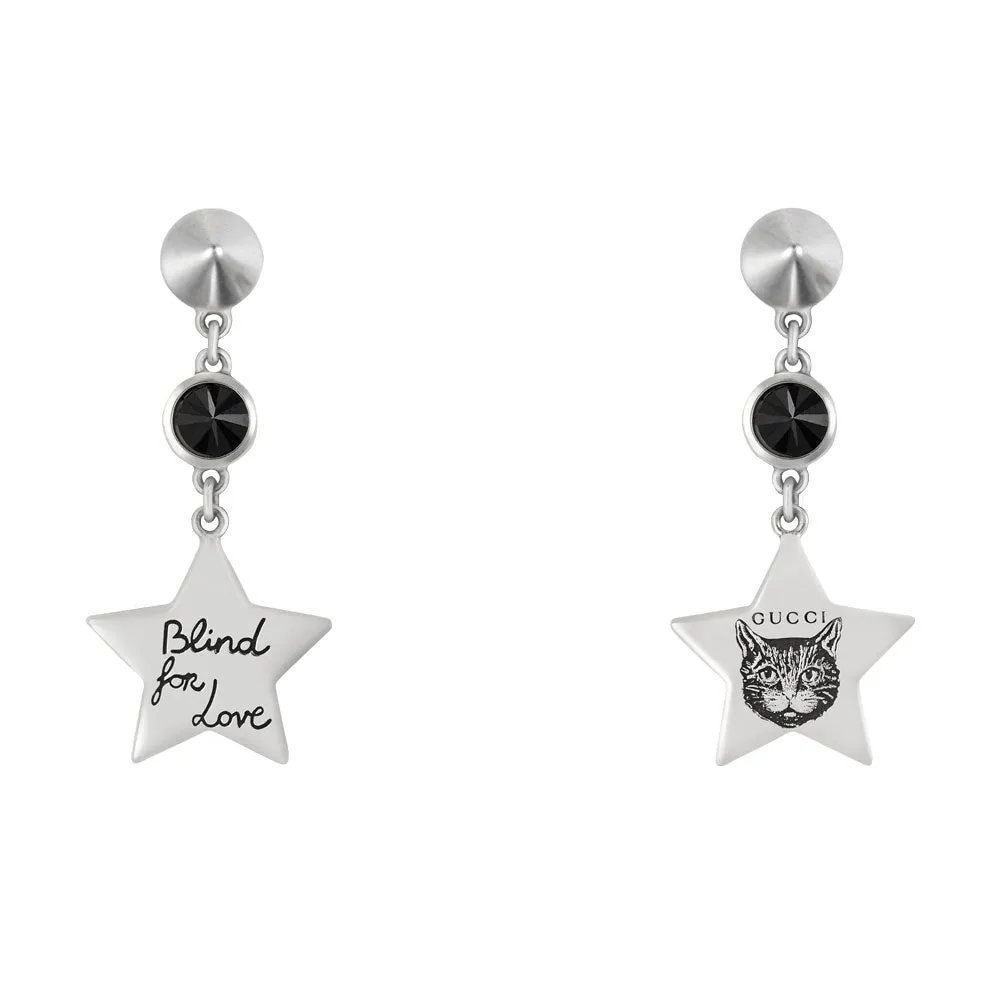 Gucci Blind For Love Silver Drop Earrings YBD50216500100U