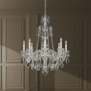 Hamilton 8 Light Jet Black Chandelier with Jet Black Heritage Crystals