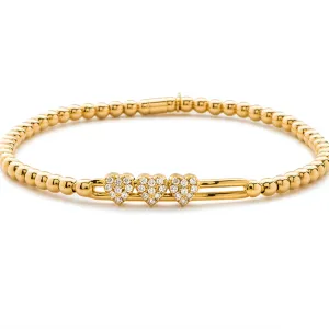 Hulchi Belluni Heart Slider Stretch Bracelet (20381)