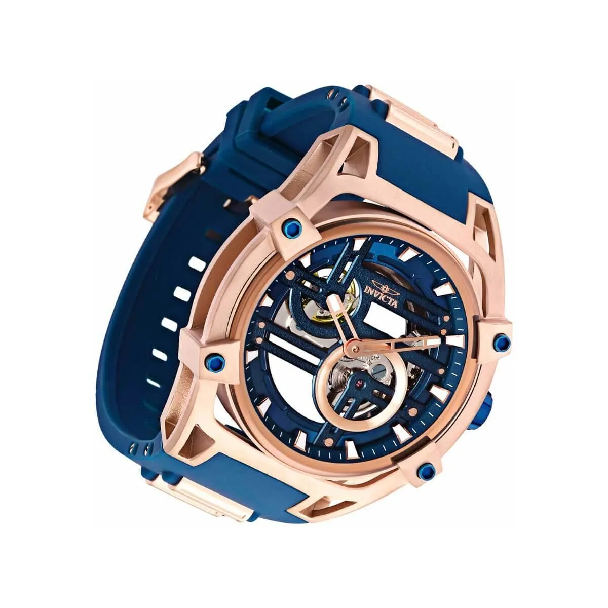 Invicta Men's Automatic Watch - Akula Blue and Rose Gold Tone Strap | 32355