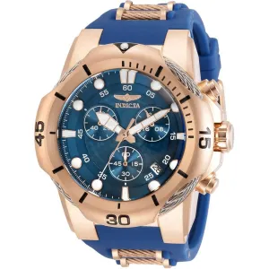 Invicta Men's Chronograph Watch - Bolt Two Tone Blue and Rose Gold Strap | 31957