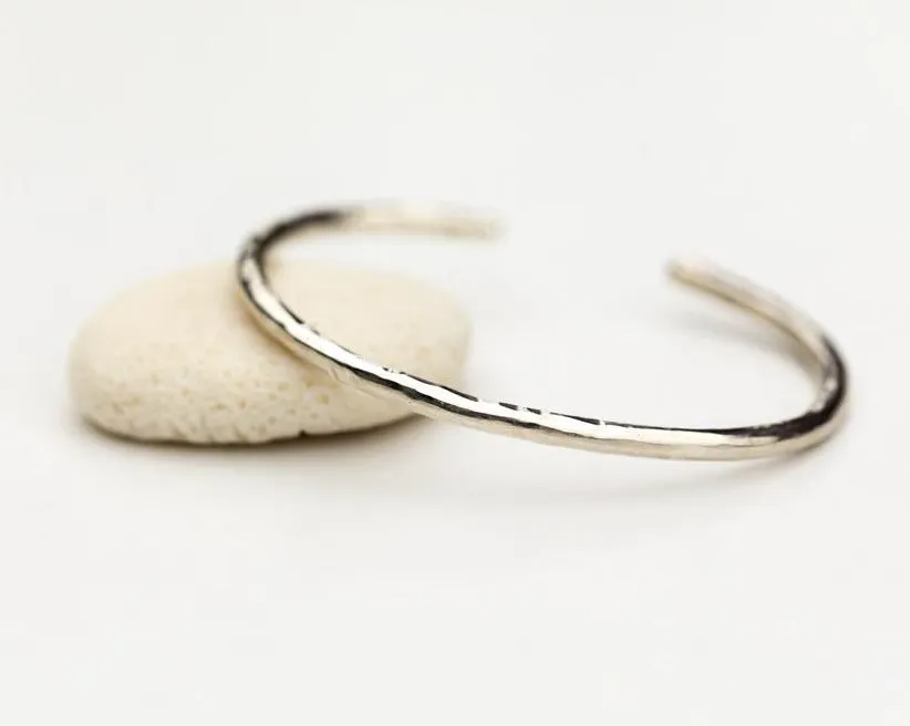 Journey Hammered Sterling Silver Cuff Bracelet