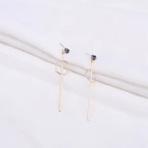 Korean Elegant Crystal Rhinestone Long Drop Earrings
