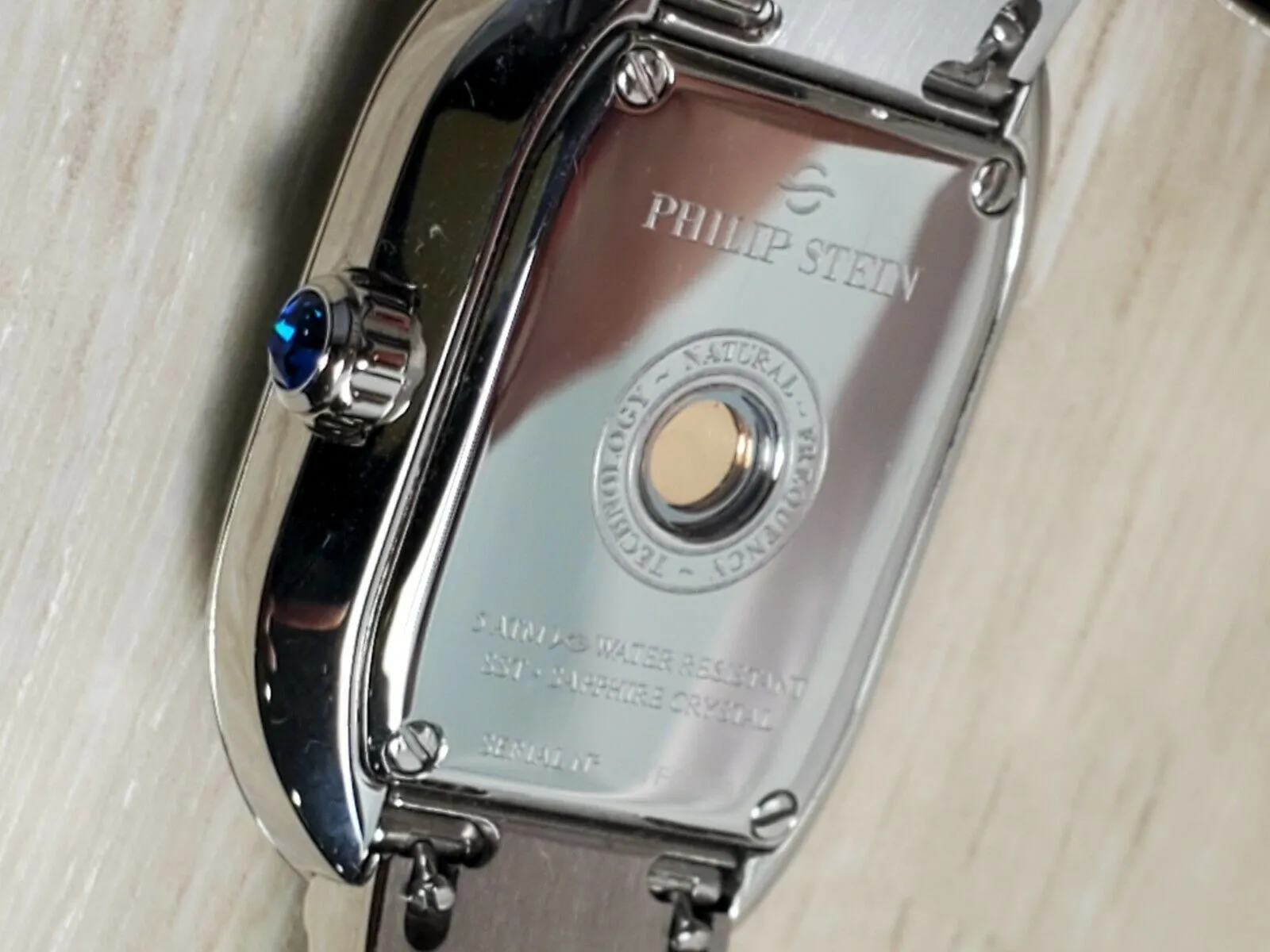 Ladies $850 Philip Stein " Modern Mini" Quartz Stainless Watch
