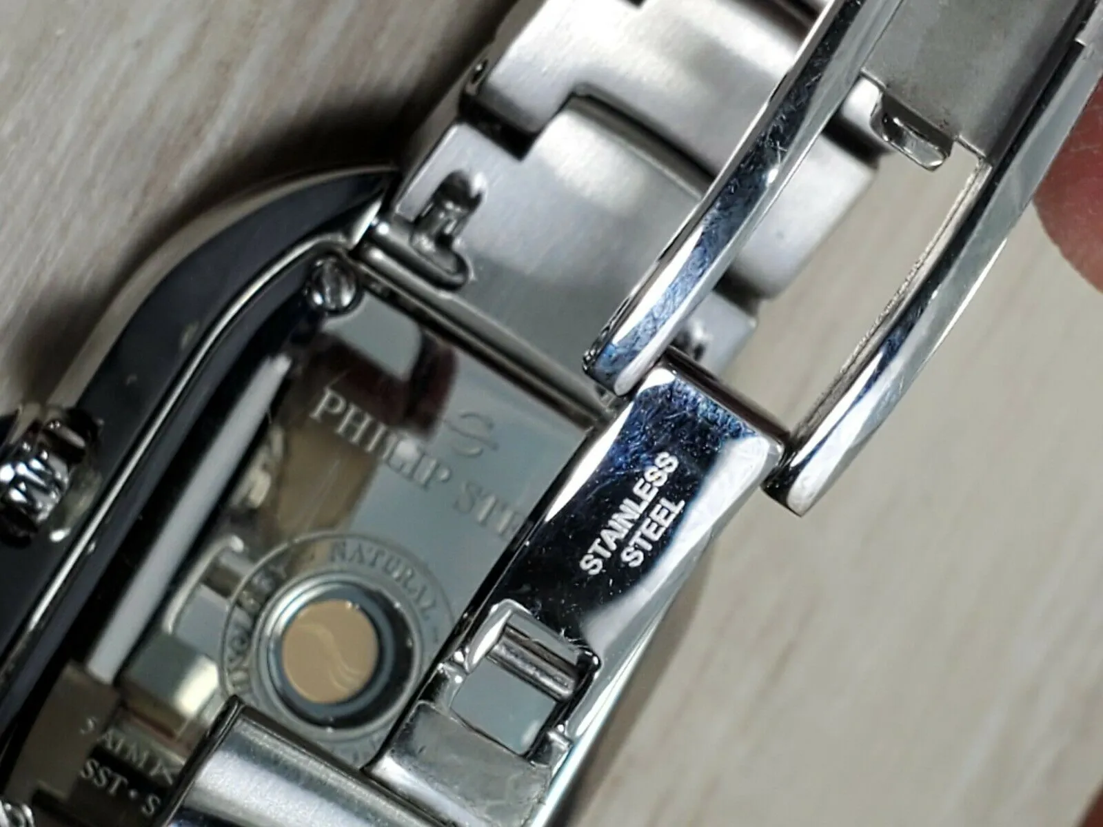 Ladies $850 Philip Stein " Modern Mini" Quartz Stainless Watch
