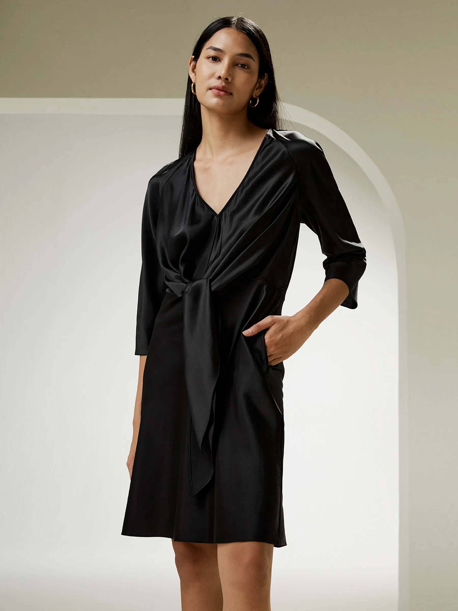 LILYSILK X MIM Bracelet Sleeve Midi Dress