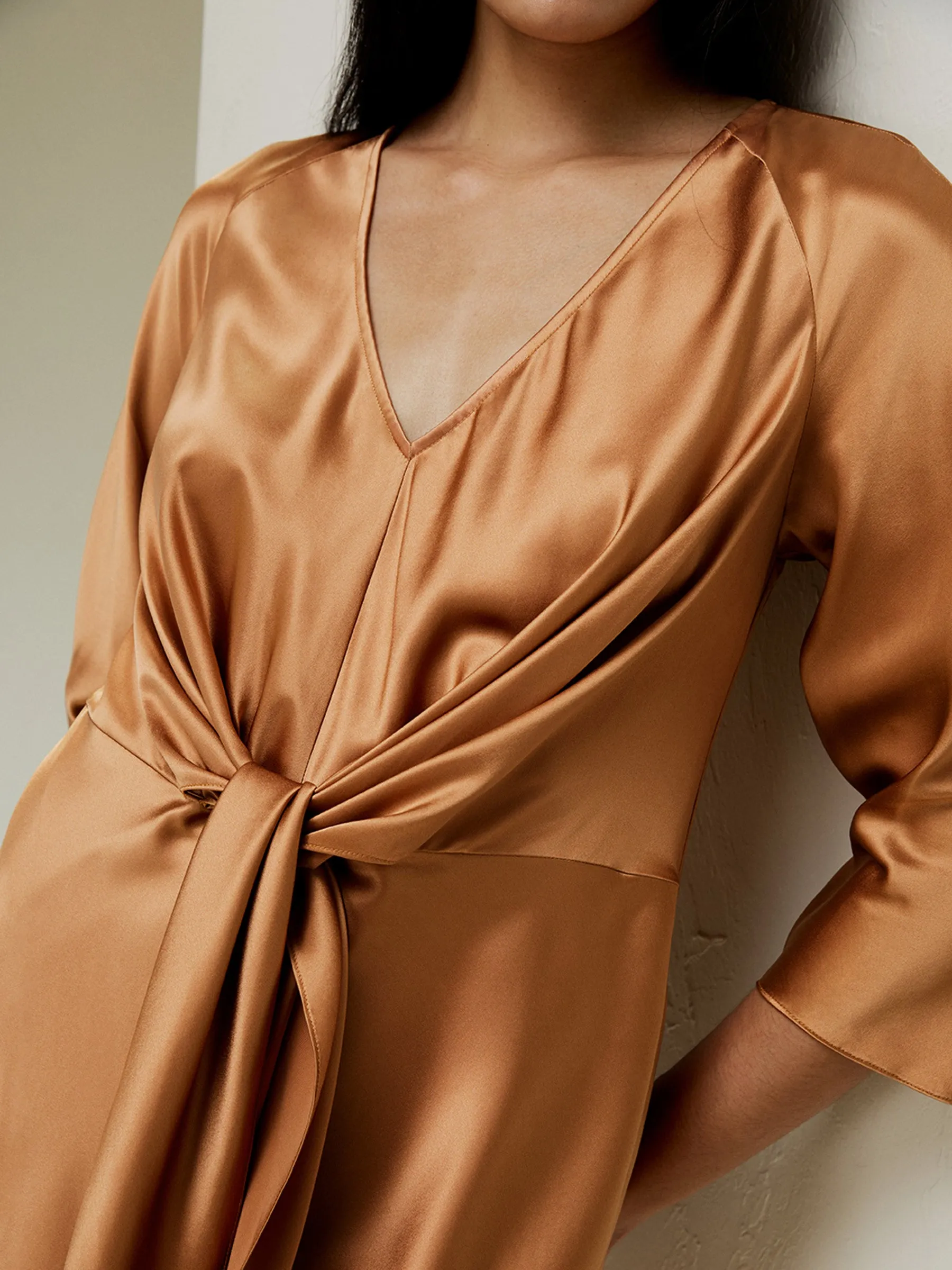 LILYSILK X MIM Bracelet Sleeve Midi Dress