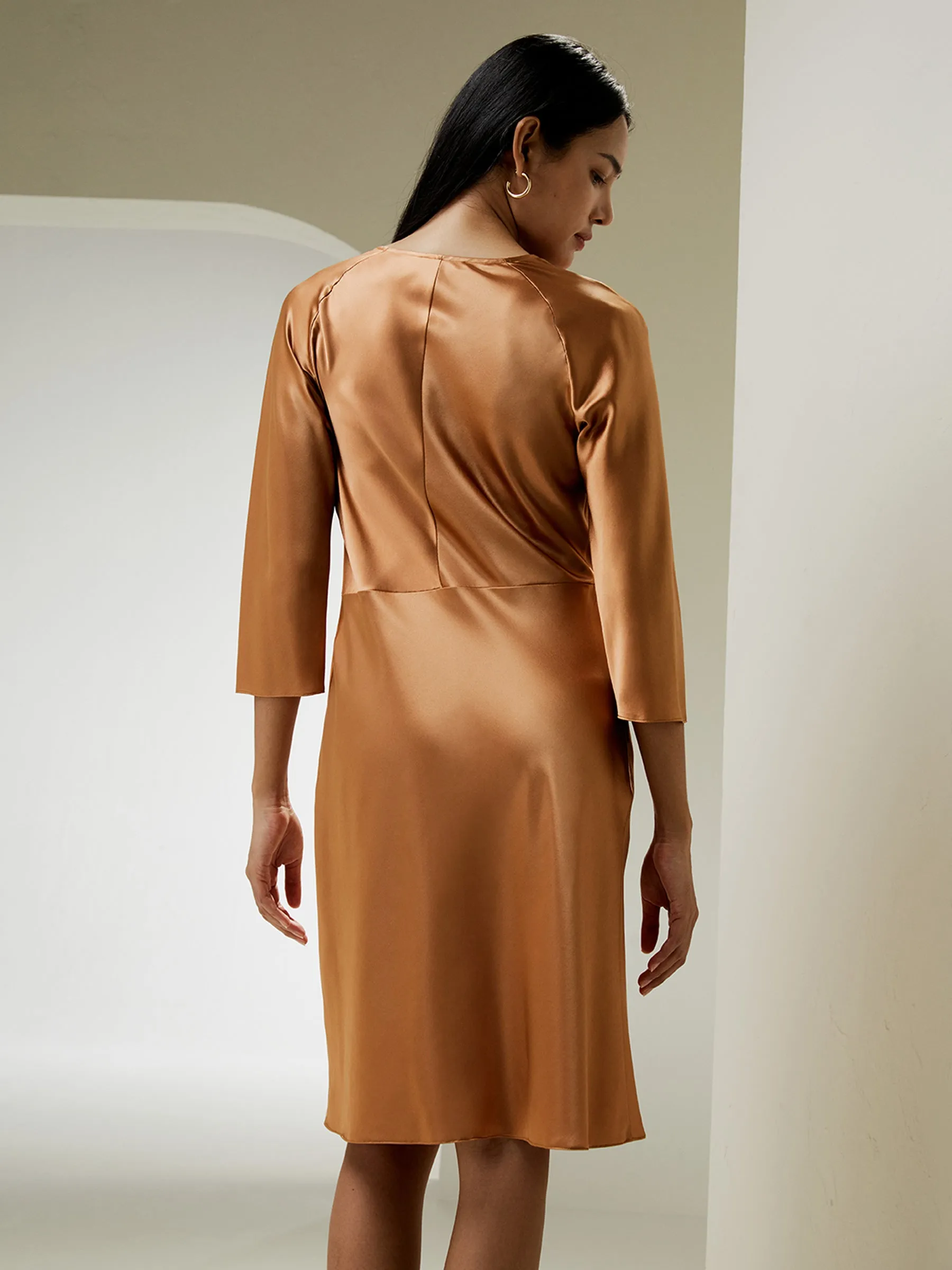 LILYSILK X MIM Bracelet Sleeve Midi Dress