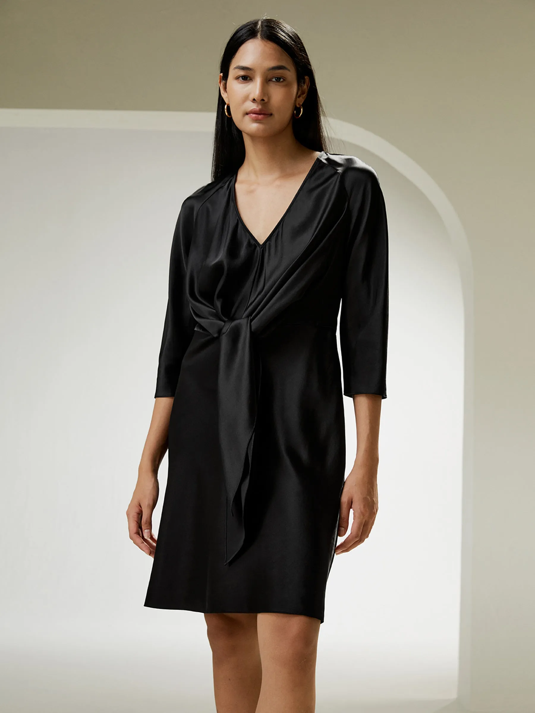 LILYSILK X MIM Bracelet Sleeve Midi Dress
