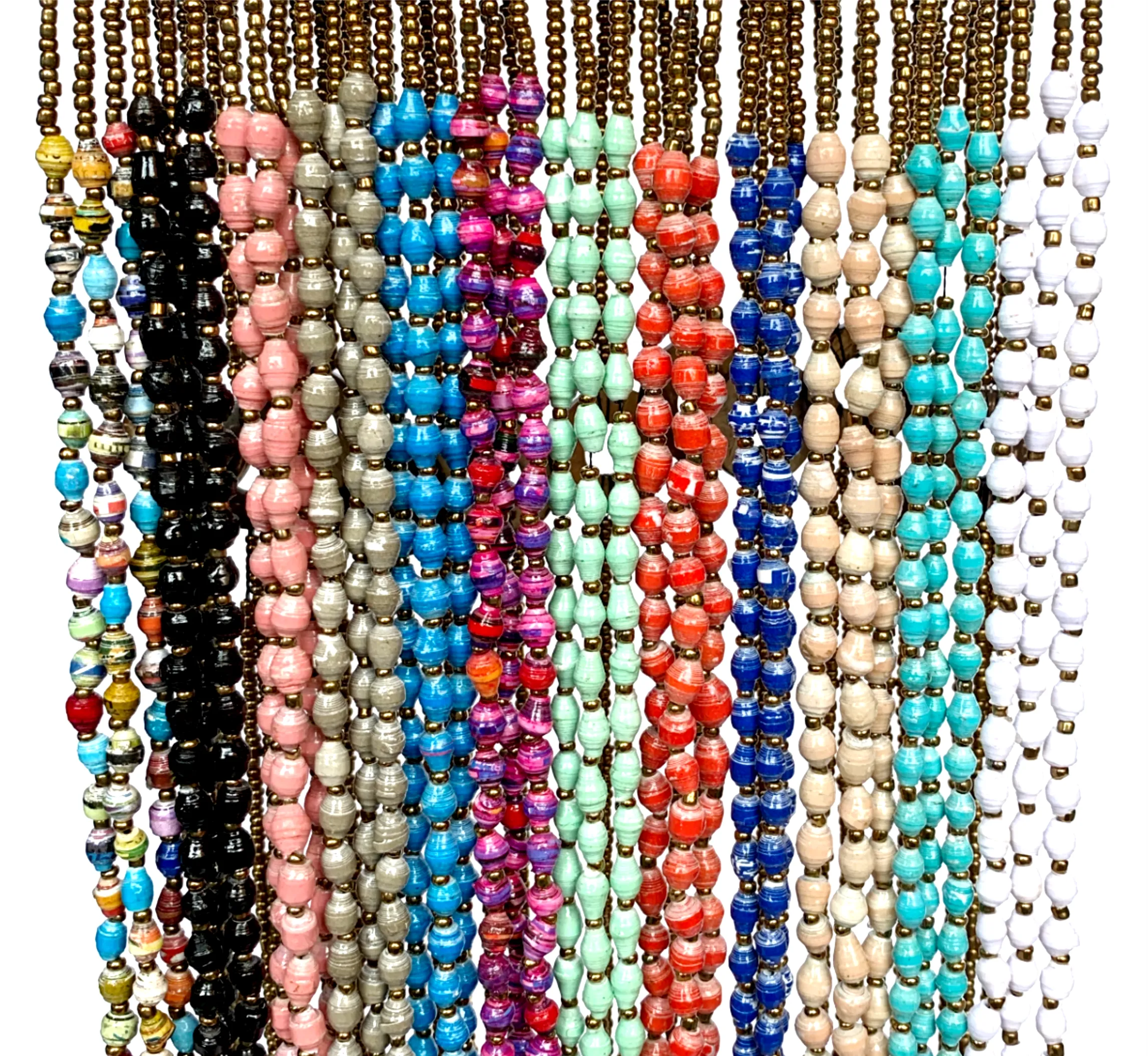 Maasai Paper Bead Necklace - Single Strand