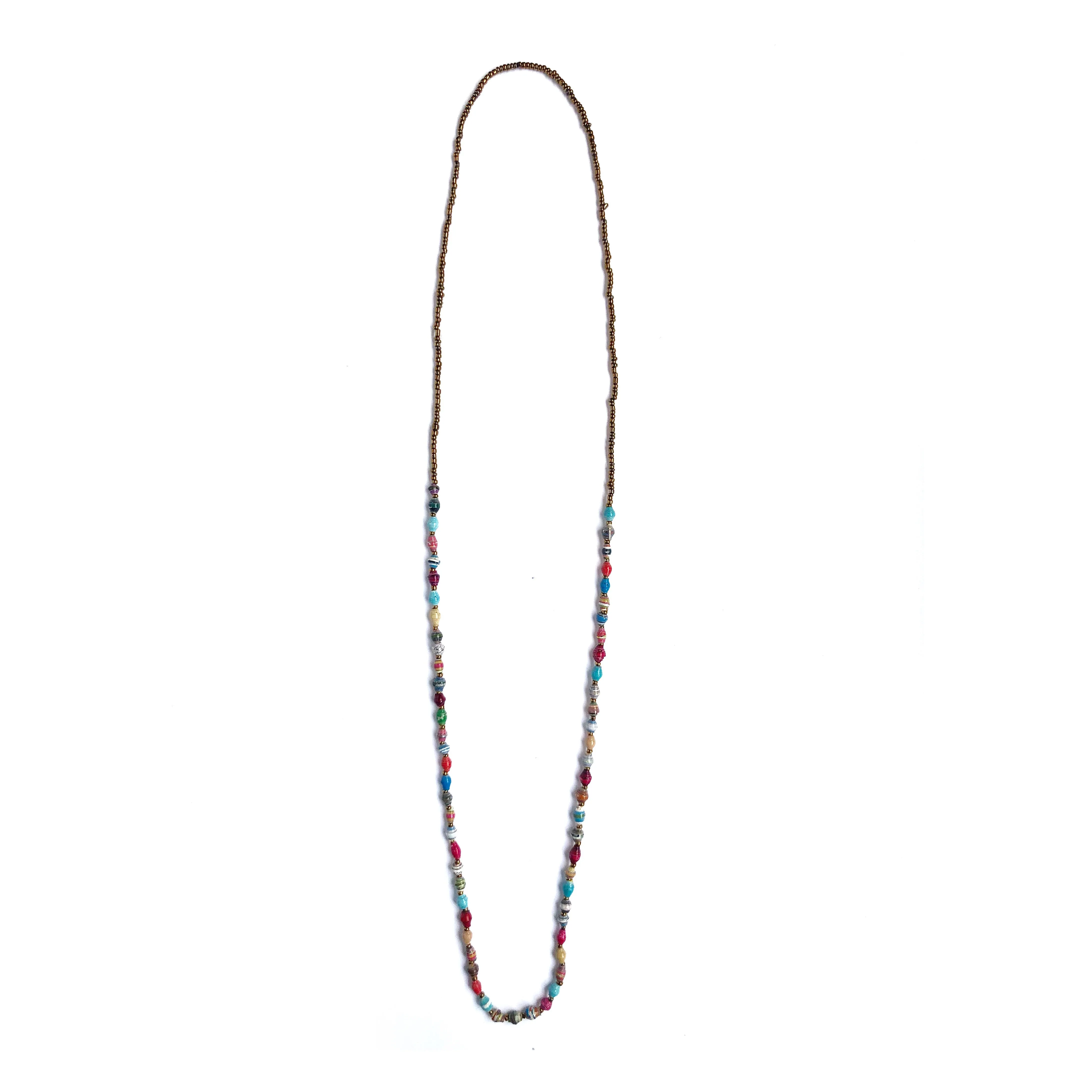 Maasai Paper Bead Necklace - Single Strand