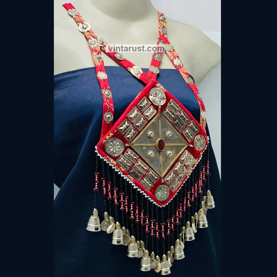 Massive Vintage Red Turkmen Pendant Necklace