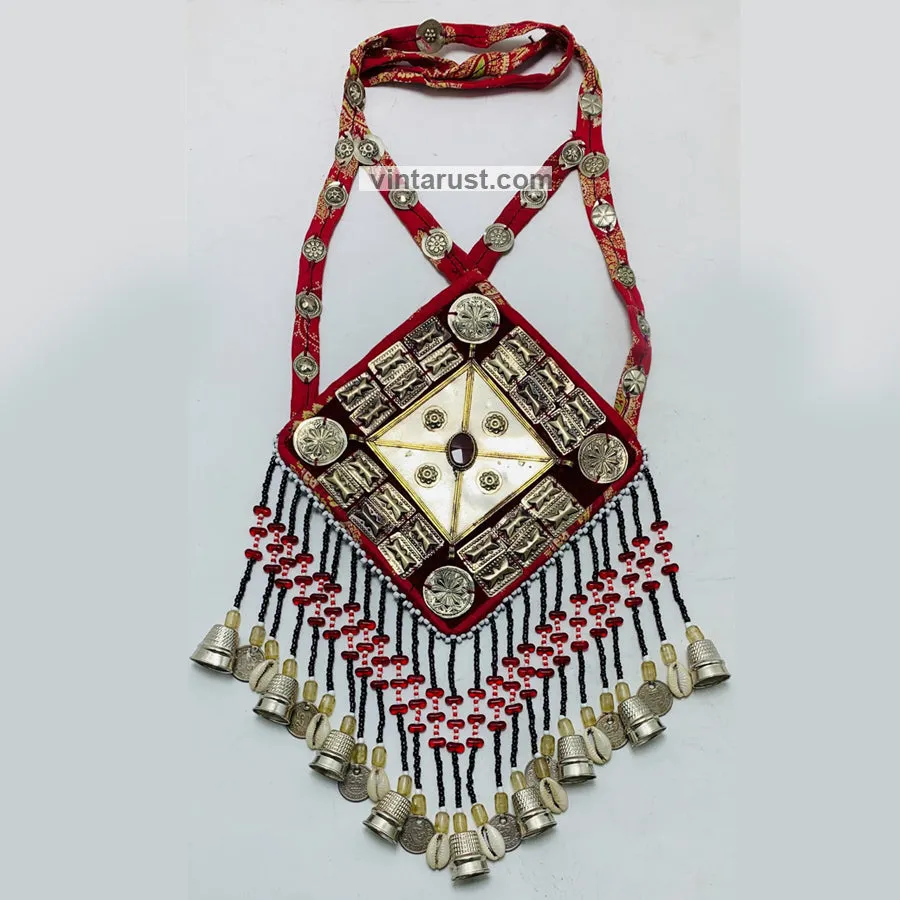 Massive Vintage Red Turkmen Pendant Necklace