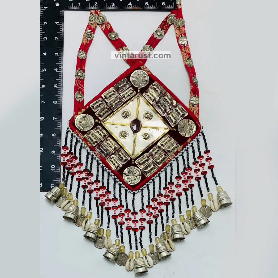 Massive Vintage Red Turkmen Pendant Necklace
