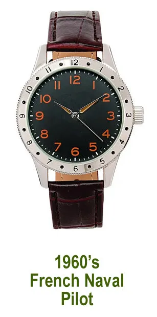 Men's Watch – 1960's French Naval Pilot style quartz watch - New in pack - #36