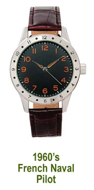 Men's Watch – 1960's French Naval Pilot style quartz watch - New in pack - #36