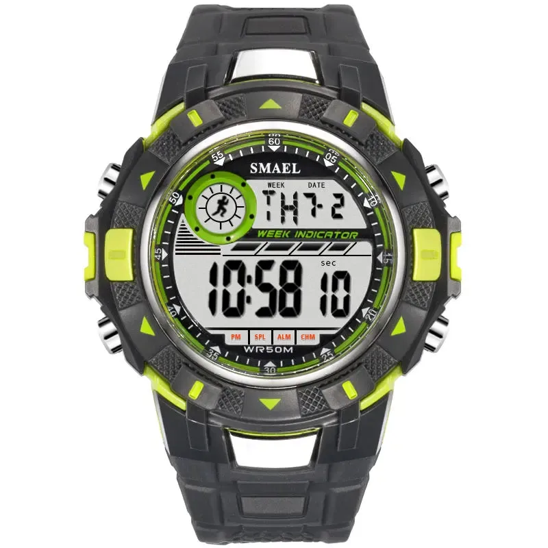 Military Watches Army LED SMAEL Relojes Hombre Men Watch Big Waterproof Sport Watches 1506B Silicone Digital Wrsit Watch for Men