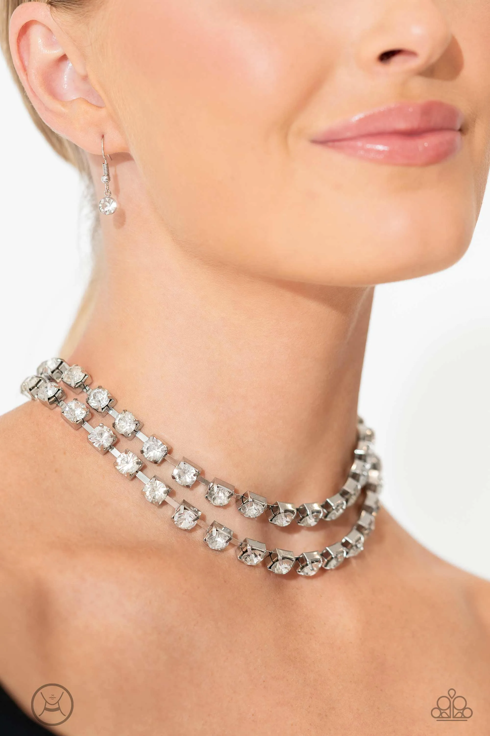 Necklaces Glistening Gallery - White LOP N2030