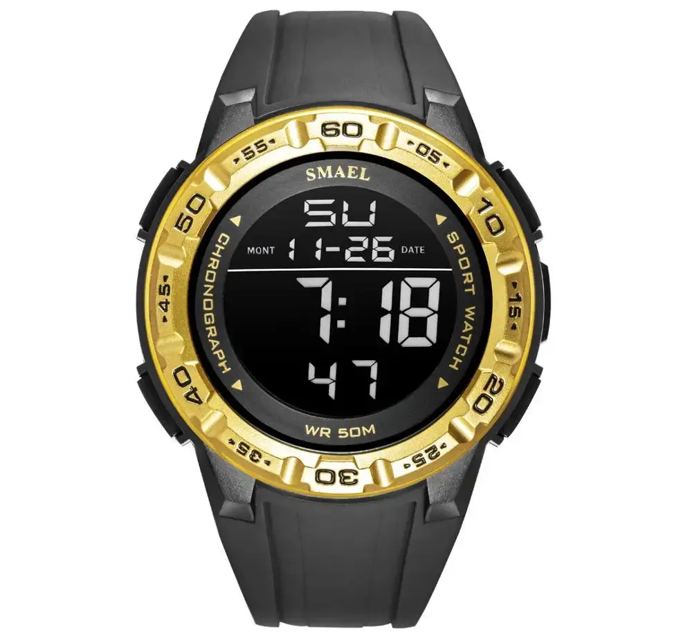 New Watch Digital For Men SMAEL Luxury Brand Clocks 50M Waterprrof Wrist Watch Military LED Light reloj 1508 Men's Watches Sport