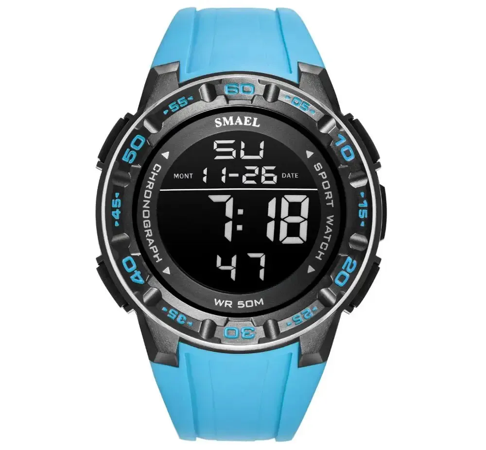New Watch Digital For Men SMAEL Luxury Brand Clocks 50M Waterprrof Wrist Watch Military LED Light reloj 1508 Men's Watches Sport
