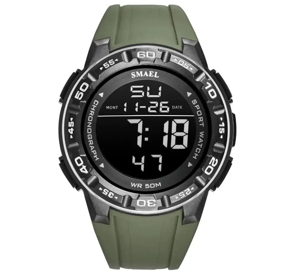 New Watch Digital For Men SMAEL Luxury Brand Clocks 50M Waterprrof Wrist Watch Military LED Light reloj 1508 Men's Watches Sport