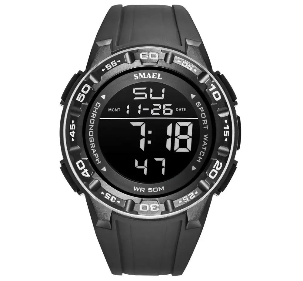New Watch Digital For Men SMAEL Luxury Brand Clocks 50M Waterprrof Wrist Watch Military LED Light reloj 1508 Men's Watches Sport