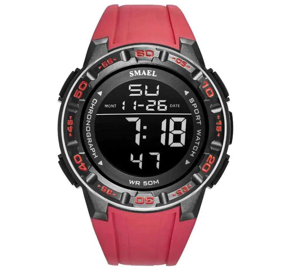 New Watch Digital For Men SMAEL Luxury Brand Clocks 50M Waterprrof Wrist Watch Military LED Light reloj 1508 Men's Watches Sport