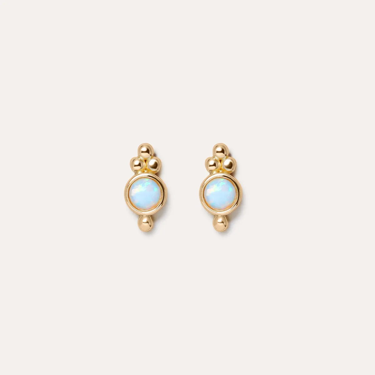 Opal Cluster Stud Earrings in 14kt Gold Over Sterling Silver