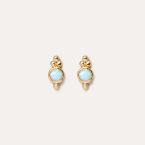 Opal Cluster Stud Earrings in 14kt Gold Over Sterling Silver
