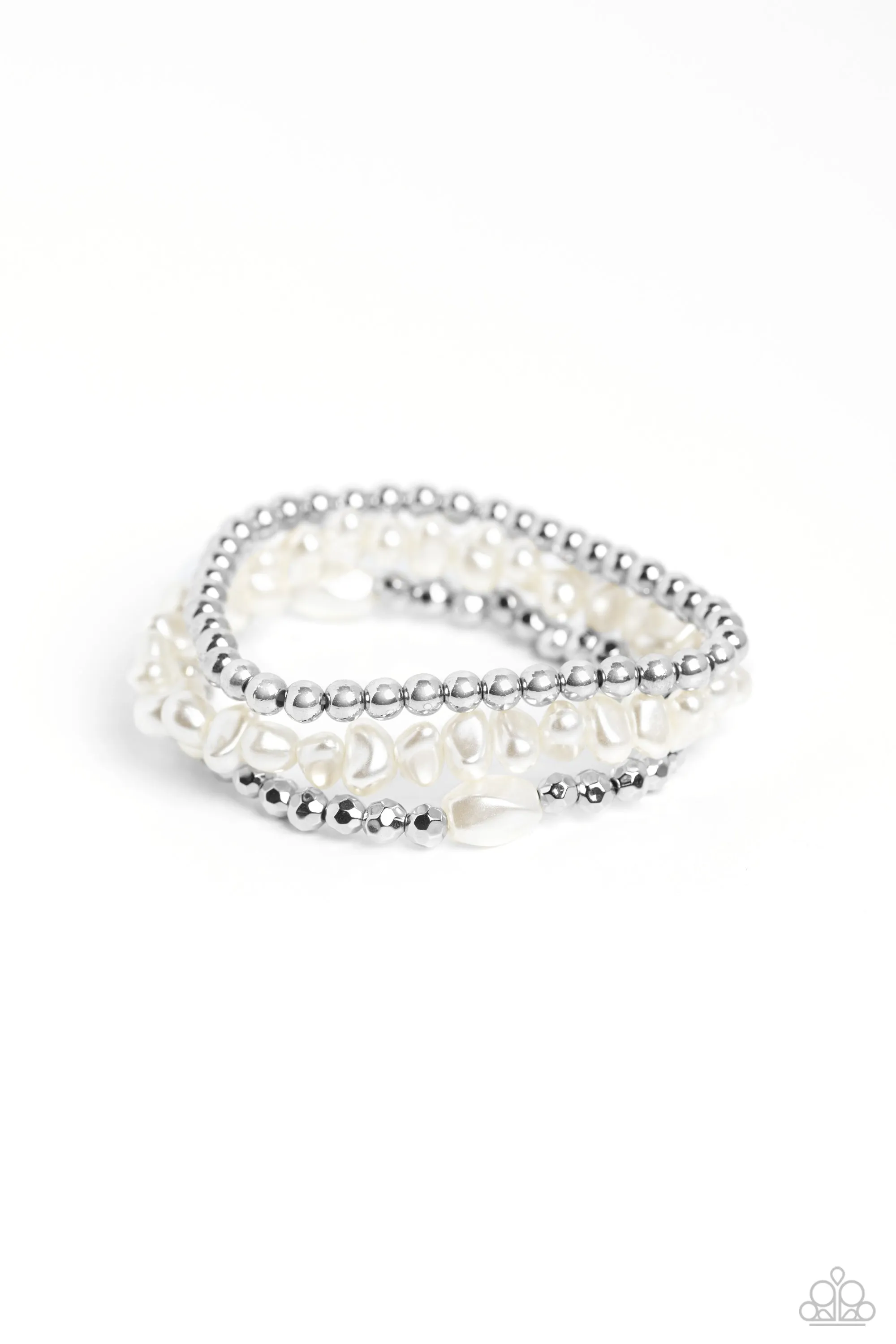 Open Door Jewelry - Effulgent Exchange - White Bracelet - Paparazzi Accessories